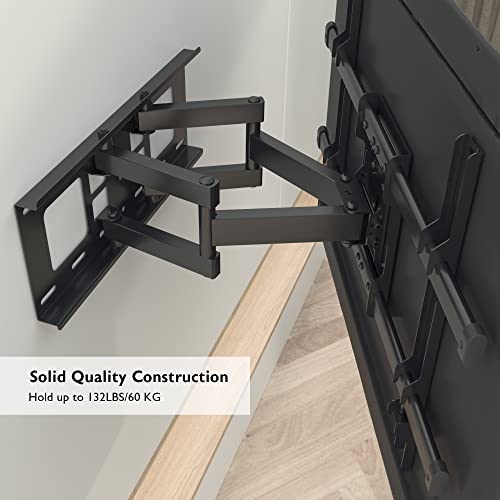 BONTEC Soporte TV Pared para Pantallas de 32-85 Pulgadas Plana & Curva LED LCD OLED, Soporte Pared TV de Articulado Inclinable y Giratorio, Resistentes hasta 60 kg, VESA Máx 600x400 mm